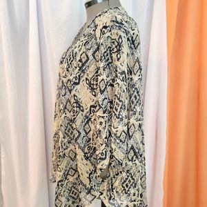 Black & Tan Sheer Kimono/Topper